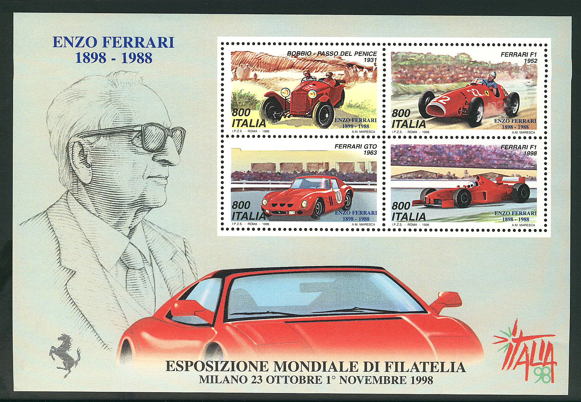 1998 - 3 x Esposizione Filatelica - Enzo Ferrari Sas.BF20 Bol.BF45.jpg